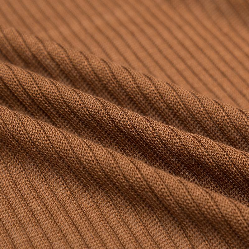 天丝羊绒不易起球坑条面料薄毛衣布料毛线针织打底衫秋冬服装面料